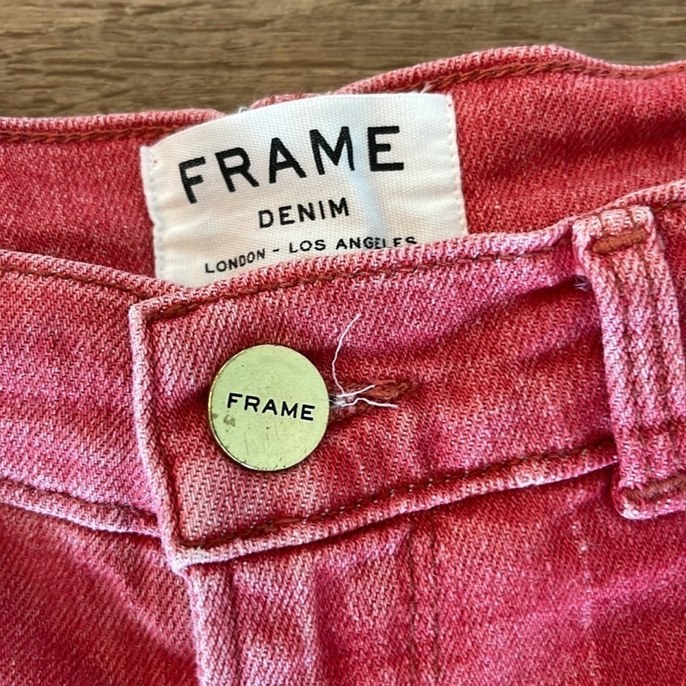 Frame Denim Le Cutoff Shorts, Crimson Shadow size 24 - Picture 2 of 5